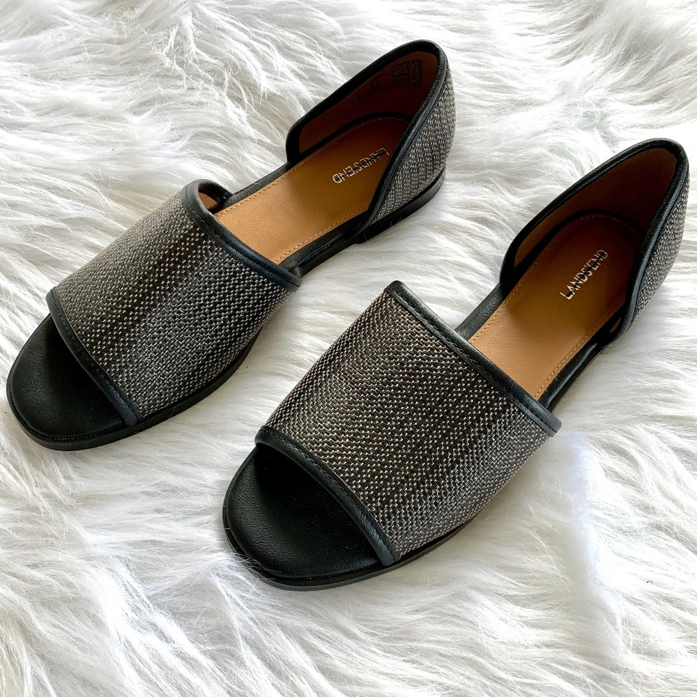 Lands' End Canvas D'orsay Open Toe Slide Sandals - image 2